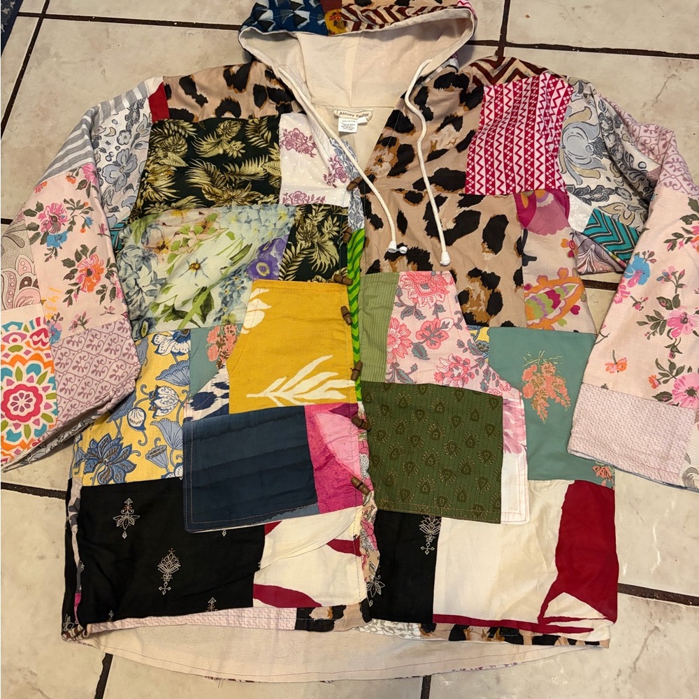 Ashley Taylor Multicolor Patchwork Utility Jacket… - image 4